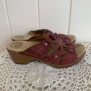 Dansko Maroon Serena Wedge Sandals